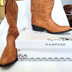 Rampage cowboy boots sz 8 brown